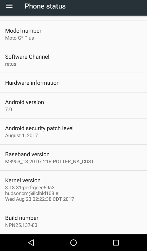 G5 Moto Lenovo august firmware update