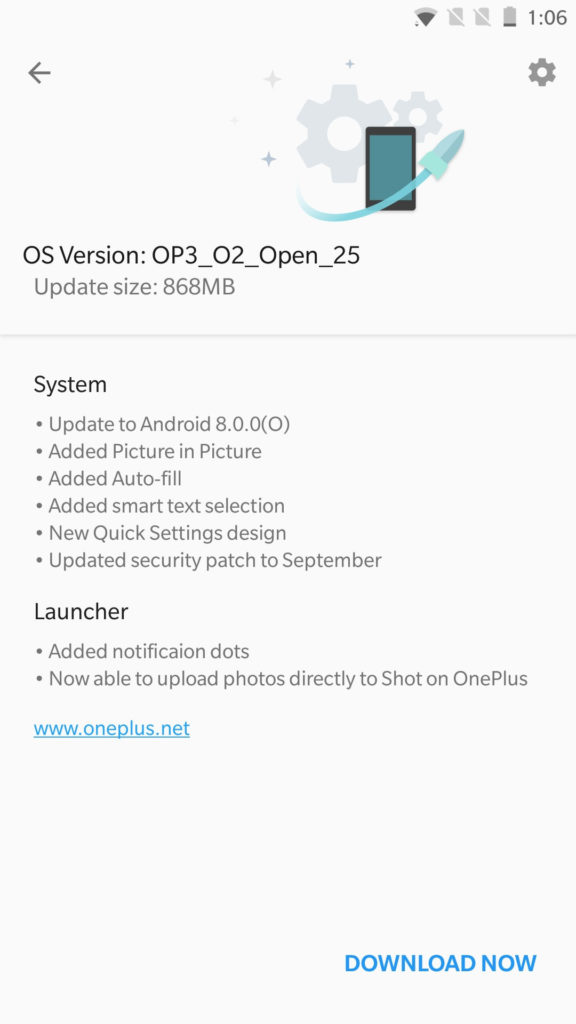 OnePlus 3-3T Android Oreo with Open Beta 25 and Beta 16 screenshot