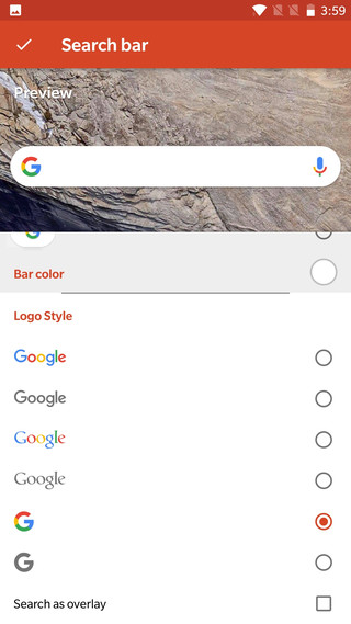 Pixel 2 Launcher's new Google Search Widget customize