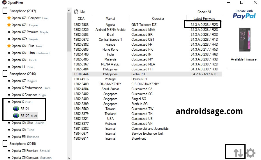 XperiFirm download october 2017 security patch