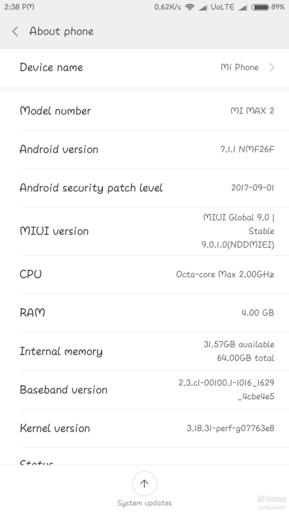 MIUI 9 Global ROM for Mi Max 2 and Mi 6