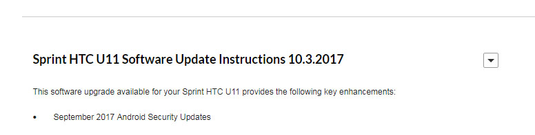 What’s New: September 2017 Security Update for Sprint HTC U11