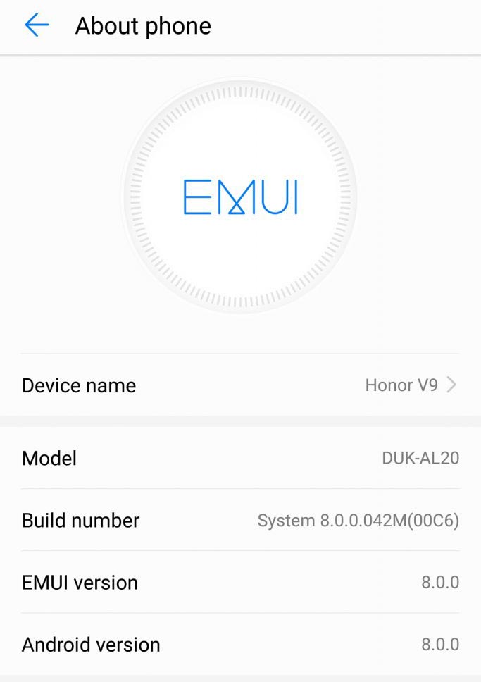 Android 8.0 Oreo for Honor V9