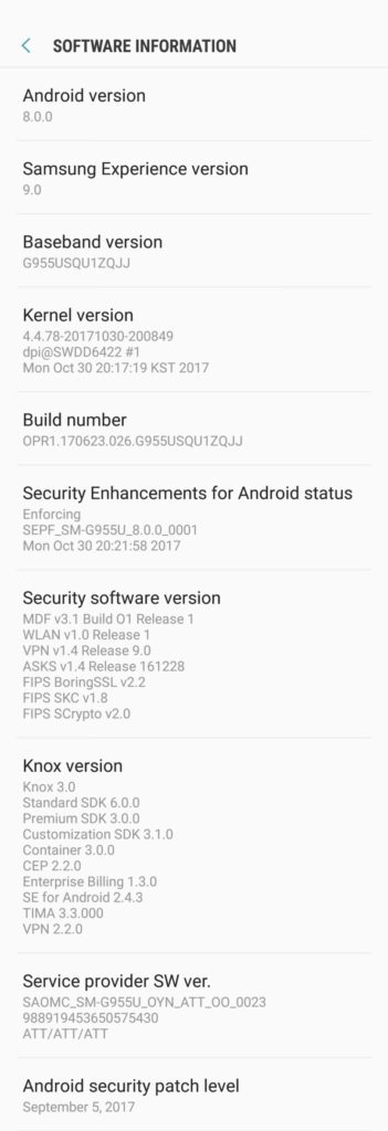 Android 8.0 Oreo Firmware for AT&T Galaxy S8(plus)