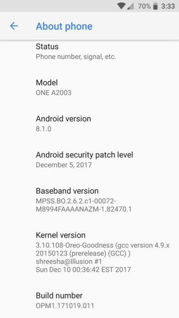 AOSP 8.1 Oreo for OnePlus 2