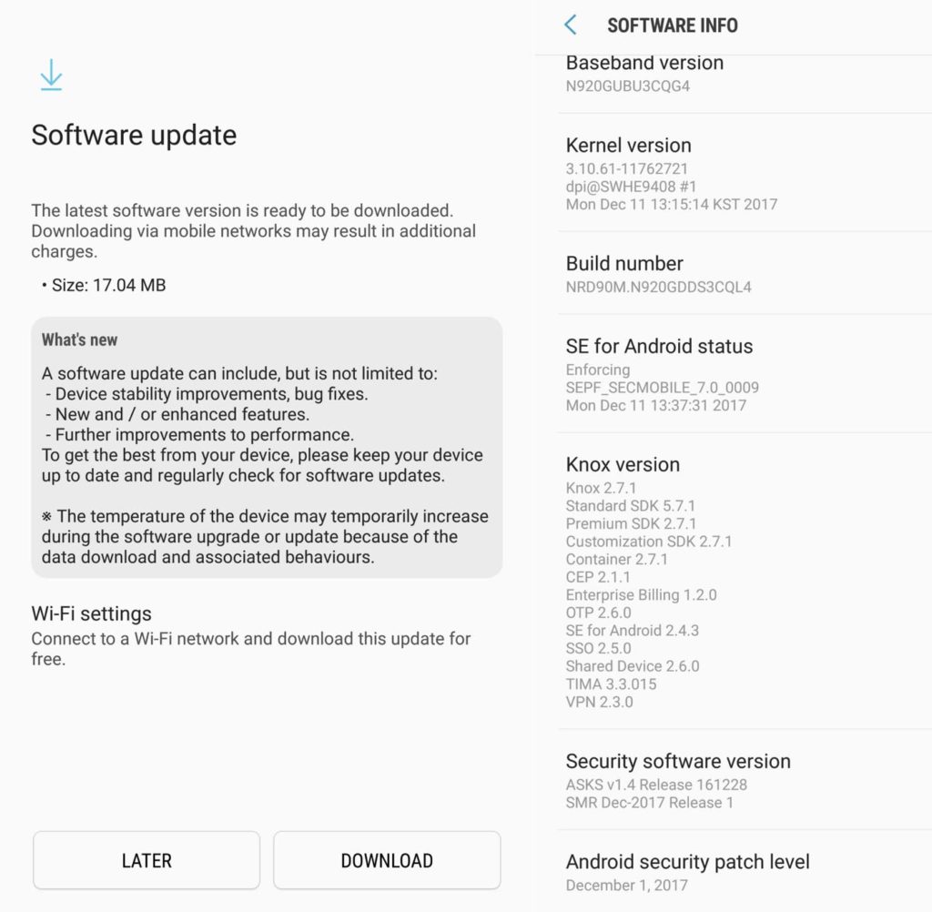 December 2017 Security Patch Security Patch For Galaxy Note 5