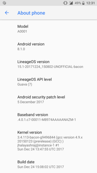 Lineage OS 15.1 for OnePlus One Screenshot2