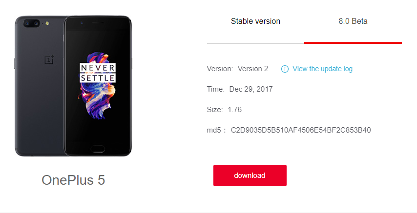 OnePlus 5 Open Beta 3