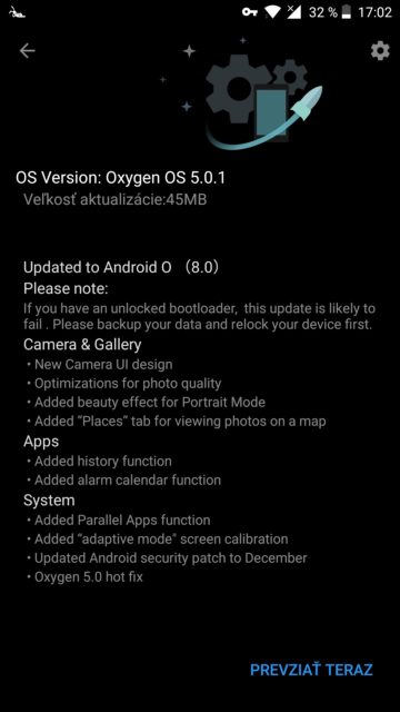 OnePlus 5 Oxygen OS 5.0.1