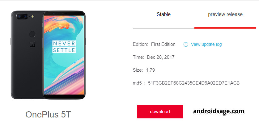 Open Beta for OnePlus 5T Android 8.0 Oreo downloads