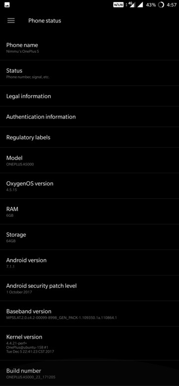 OxygenOS 4.5.15 for OnePlus 5 Downloading Screenshot