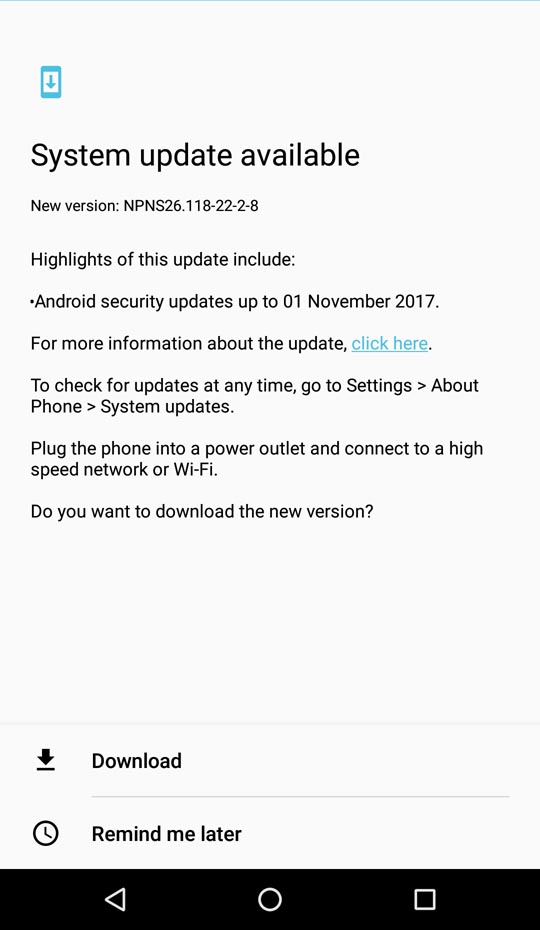 November security patch for Moto Z Play