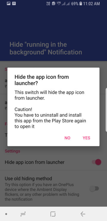 Screenshot 20180118 110238 Hide running in the background Notification