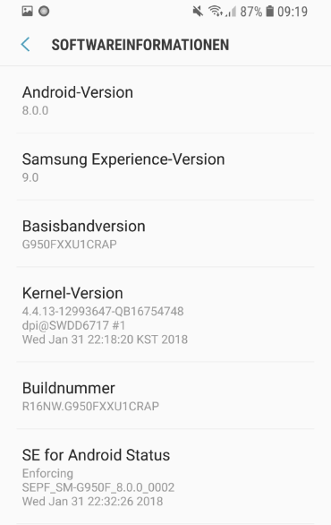 Official Oreo update for Samsung Galaxy S8+ with February 2018 Security Patch