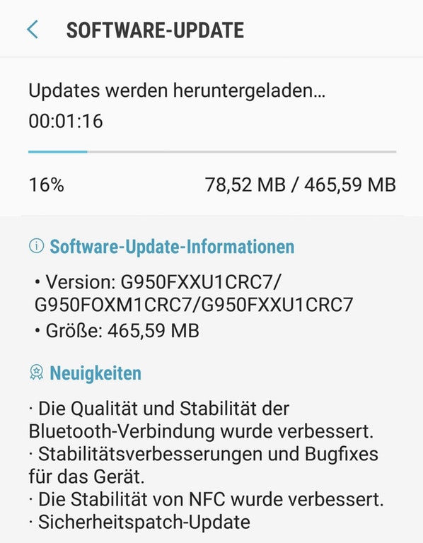 Downloading Galaxy S8 (Plus) March 2018 Security Patch G950FXXU1CRC7 G955FXXU1CRC7