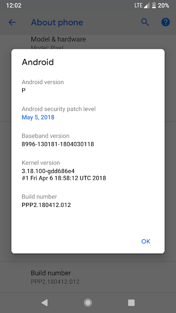 Android P developer Preview 2 screenshot