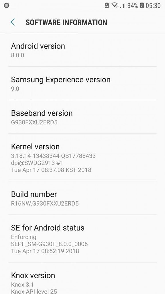 UK-unlocked-Samsung-Galaxy-S7-Android-Oreo-ota-update