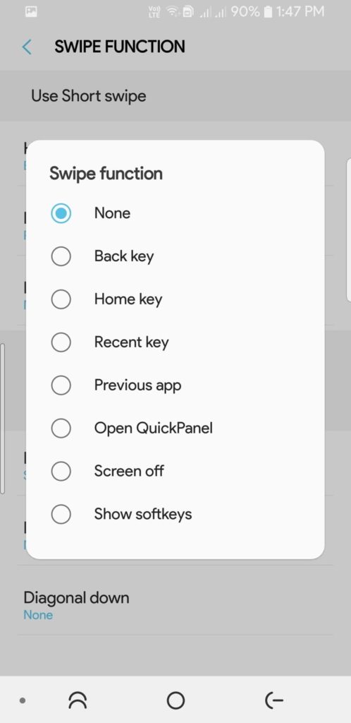 Samsung Edge Gestures One Hand Operation +