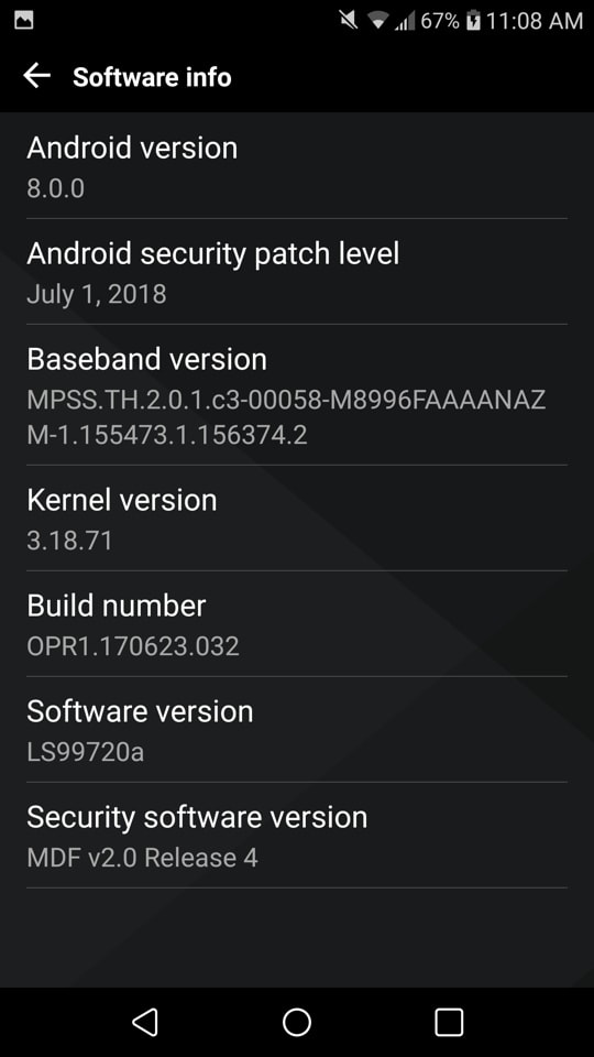 Sprint LG V20 Oreo Update (LS997)