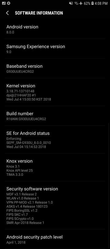 Unlocked Galaxy S7 and S7 Edge Oreo update downloading
