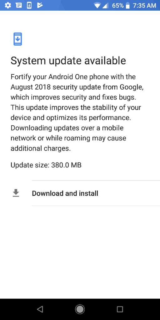 Xiaomi Mi A2 August security patche OTA downloads