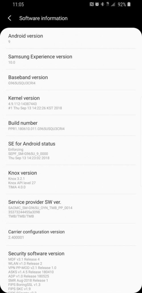 Galaxy S9 (Plus) to Android 9.0 Pie based on Samsung Experience 10