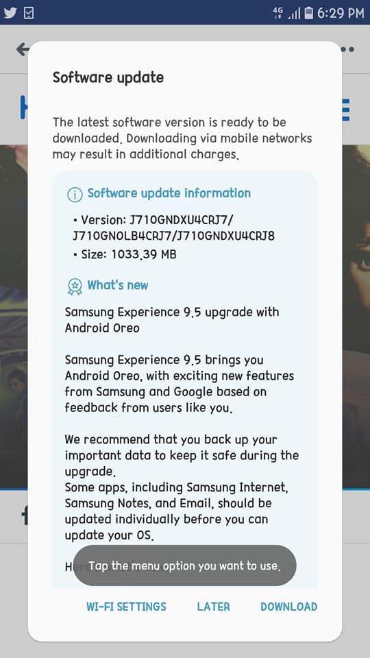 J7 2016 android 8.1 oreo