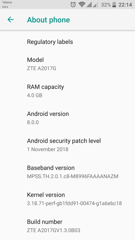 Download ZTE Axon 7 A2017G Android 8.0 Oreo OTA update A2017GV1.3.0B03