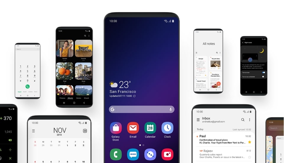 Samsung One UI based on Android 9.0 Pie