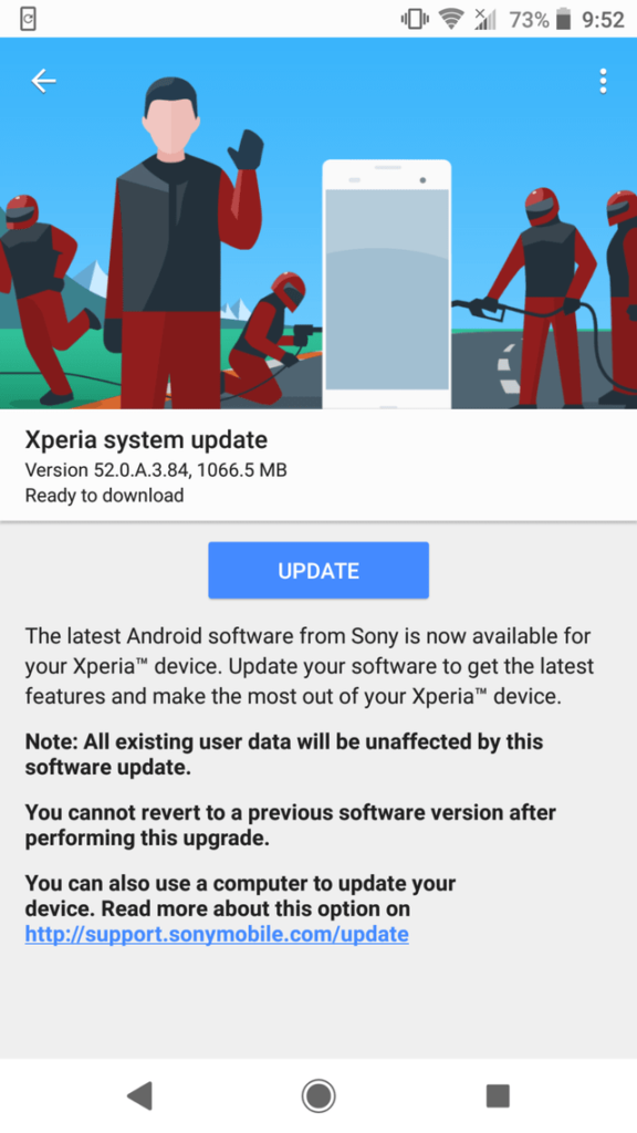 Xperia XZ2 Premium Android 9 Pie (52.0.A.3.84) OTA update