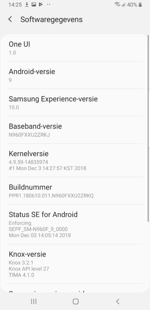 Samsung One UI Beta for Galaxy Note 9 SM-N960F Exynos variant