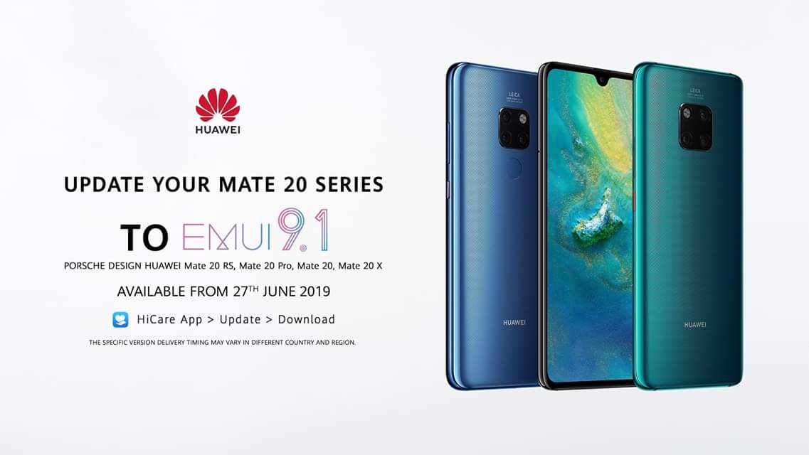 Download EMUI 9.1 for Huawei Mate 20 Pro, Mate 20 Lite, Mate 20 X, and RS Variants