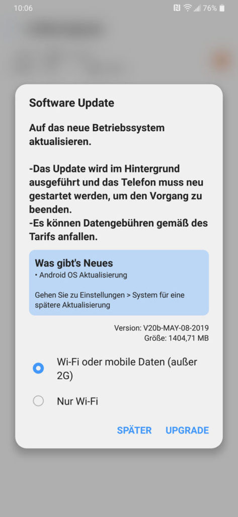 LG G7 android 9 pie update in germany