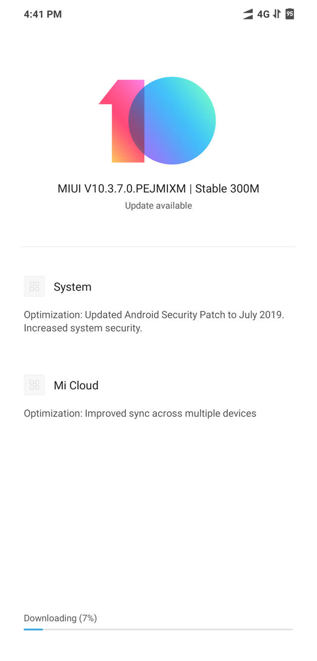 Download Xiaomi Poco F1 MIUI 10.3.7.0 OTA update