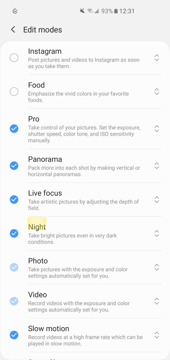 Samsung camera night mode for galaxy s10 s9 and note 9