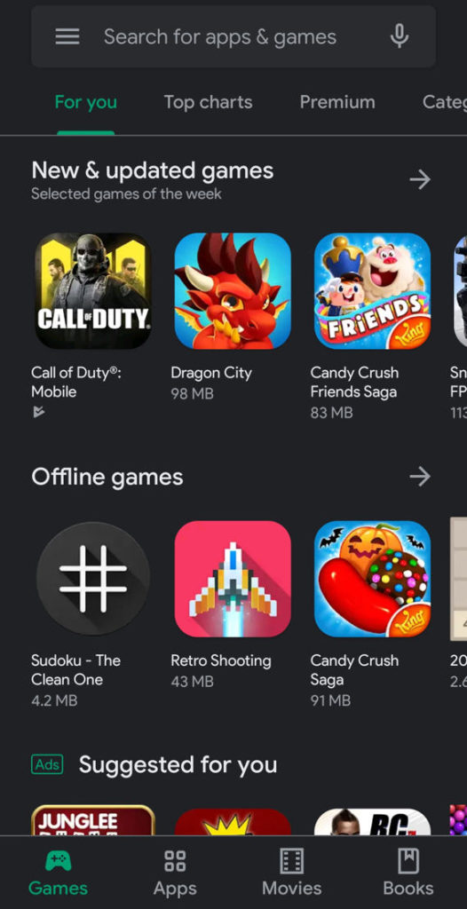 Download latest Google Play Store APK with Dark Mode