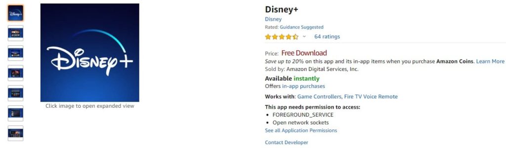 Amazon.com Disney+ Appstore for Android