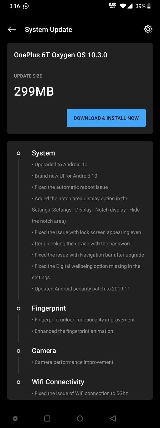 Oxygen os 10.3.0 for oneplus 6 and 6t android 10