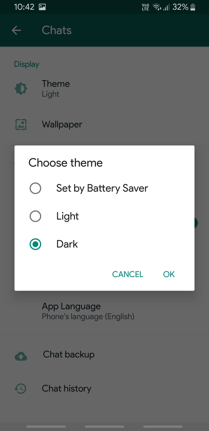 Download latest WhatsApp Dark Mode APK