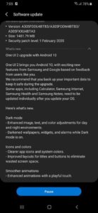 samsung galaxy a30 one ui 2.5 update
