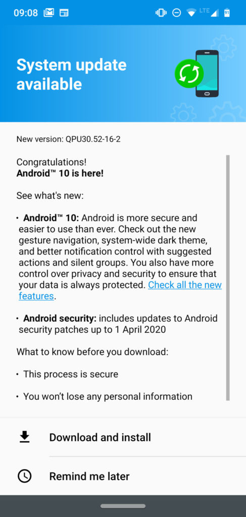 Moto G7 series Android 10 OTA update