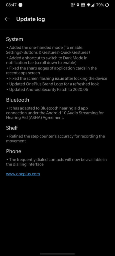 Open Beta 5 for oneplus 7t and 7t Pro update log