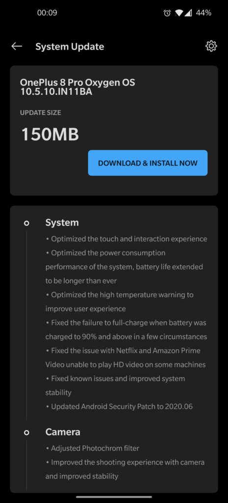 Oxygen OS 10.5.10 for OnePlus 8 Pro