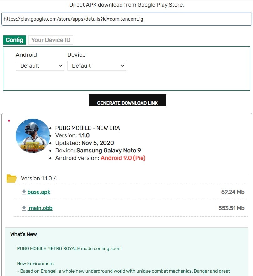 PUBG Mobile APK Downloader by AndroidSage min