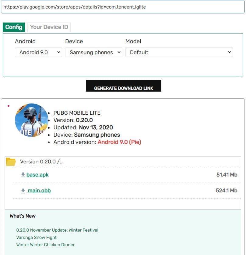 PUBG Mobile lIte APK and OBB Downloader 1