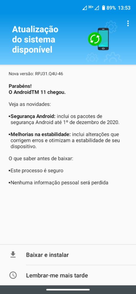Moto G8 Android 11 OTA update