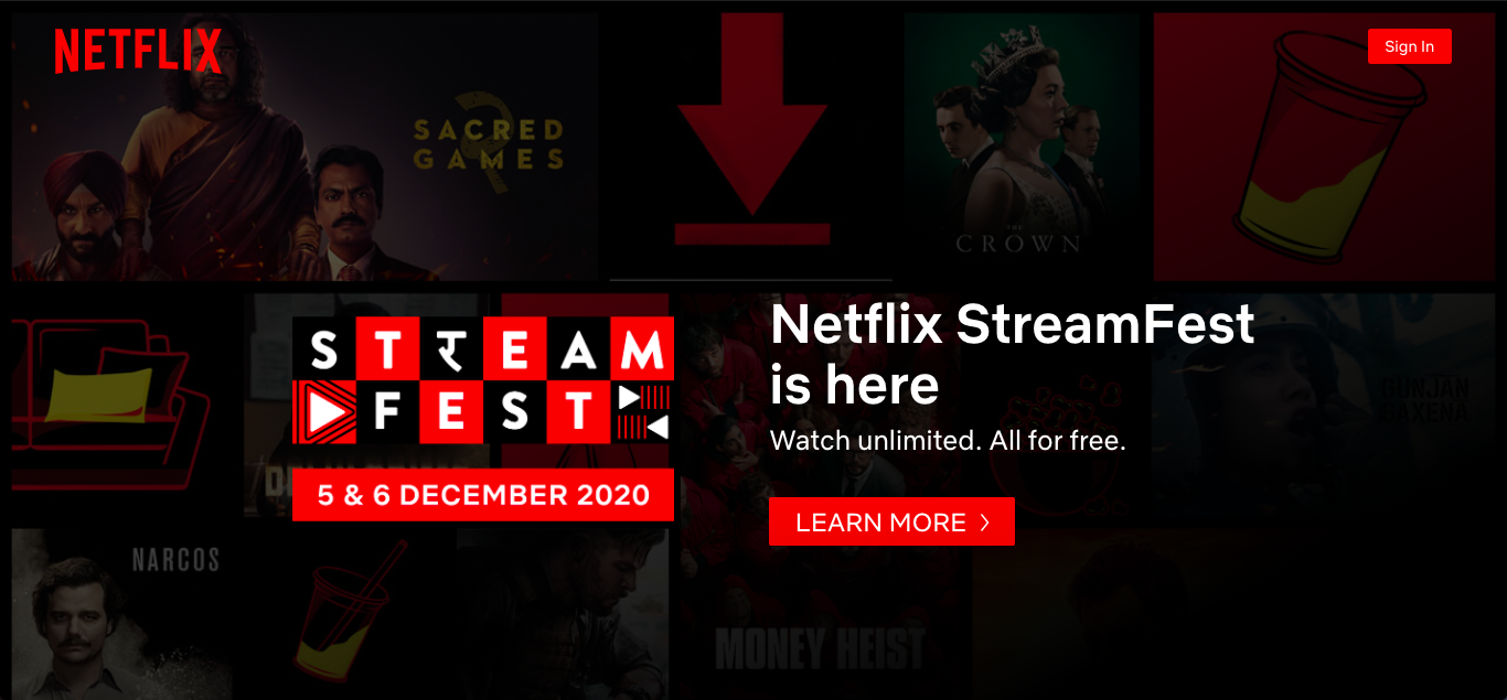 Netflix via StreamFest for free
