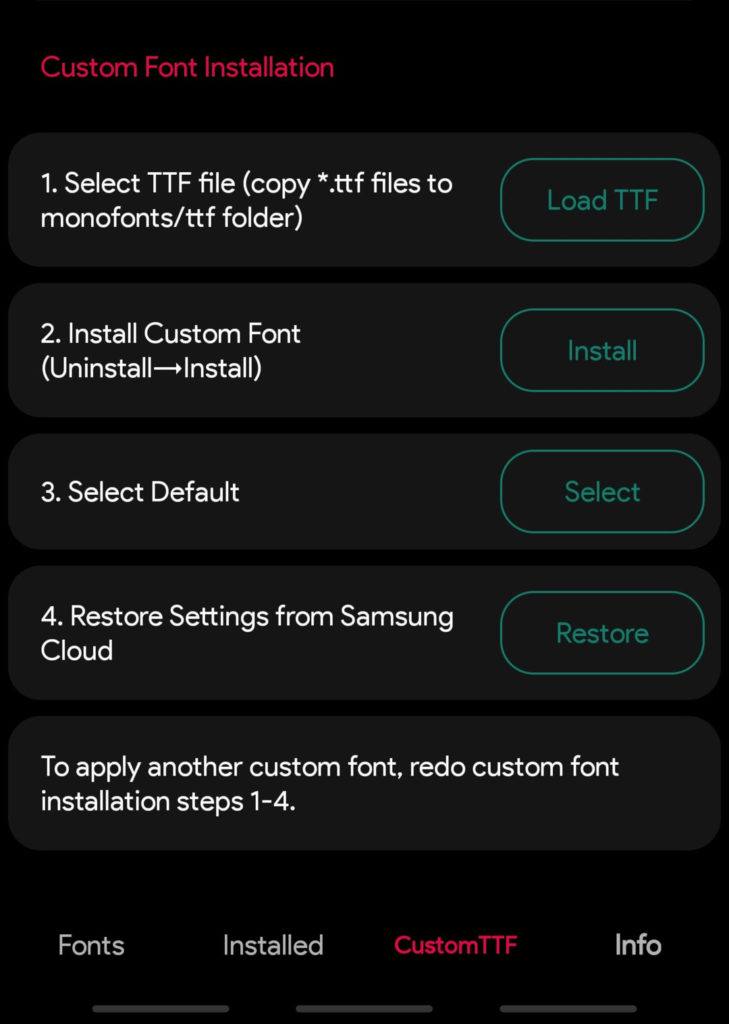 install fonts for samsung tutorial screenshot