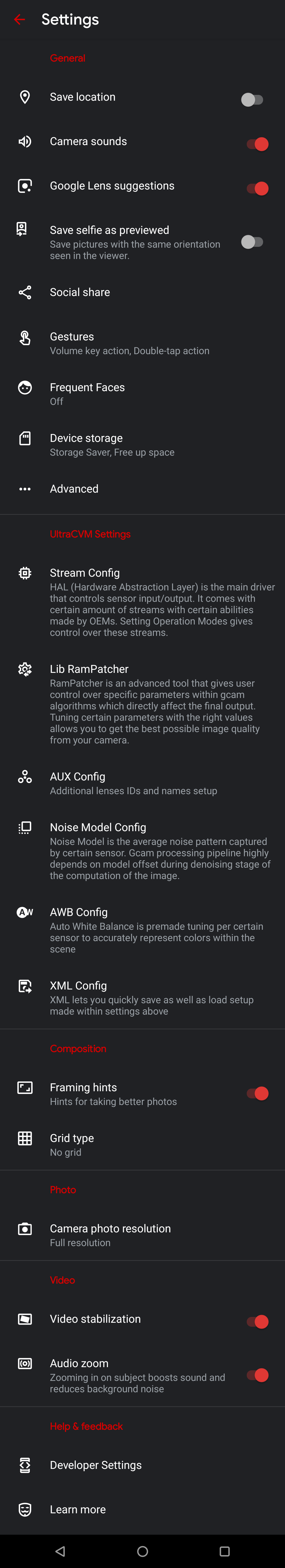 Ultra CVM Mod 8 features and settings