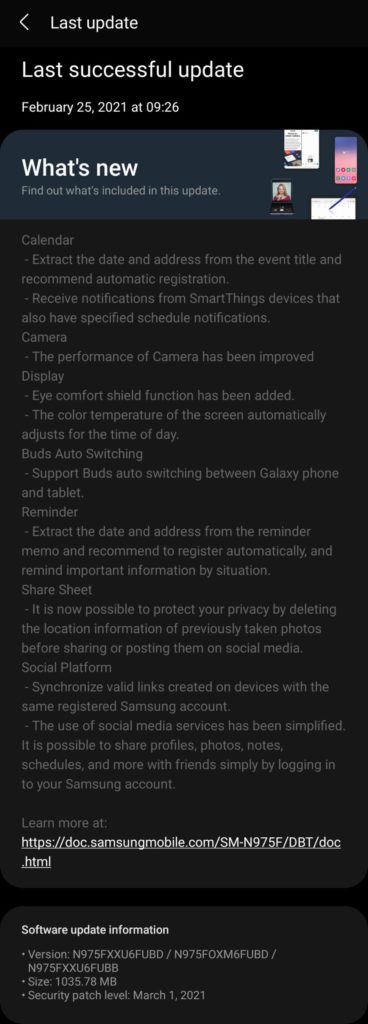 one ui 3.1 for galaxy note 10 plus
